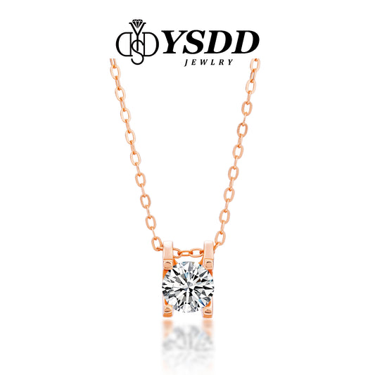 【#164】925 Sterling Silver 1CT Moissanite Necklace